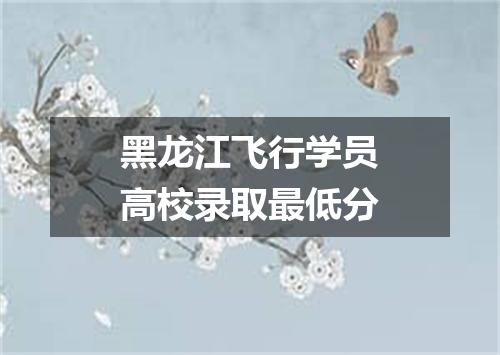 黑龙江飞行学员高校录取最低分