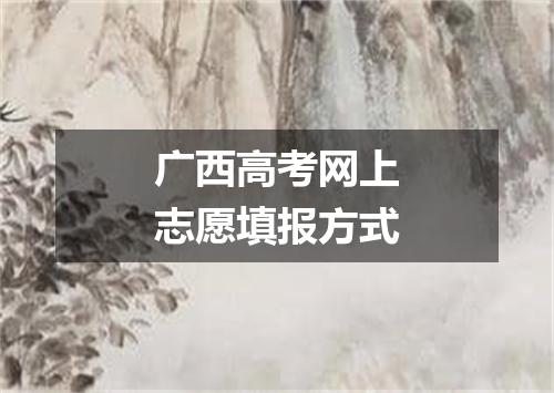 广西高考网上志愿填报方式