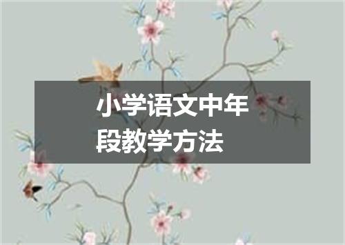 小学语文中年段教学方法