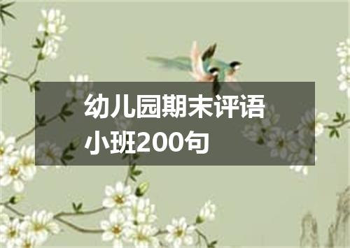 幼儿园期末评语小班200句