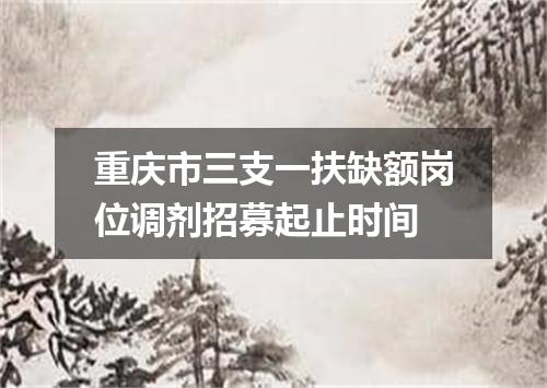 重庆市三支一扶缺额岗位调剂招募起止时间