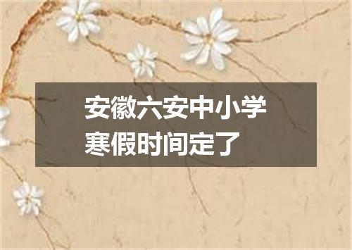 安徽六安中小学寒假时间定了