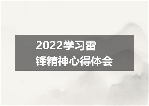 2022学习雷锋精神心得体会