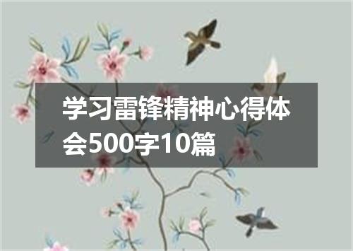 学习雷锋精神心得体会500字10篇