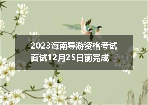 2023海南导游资格考试面试12月25日前完成