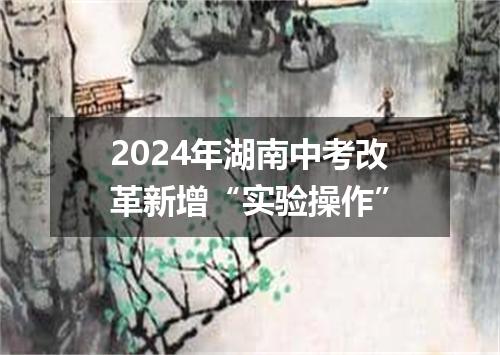 2024年湖南中考改革新增“实验操作”