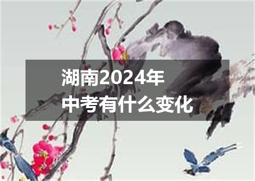 湖南2024年中考有什么变化