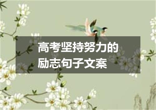 高考坚持努力的励志句子文案
