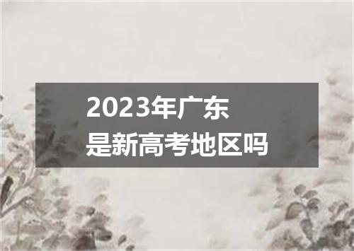 2023年广东是新高考地区吗