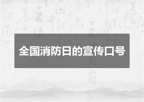 全国消防日的宣传口号