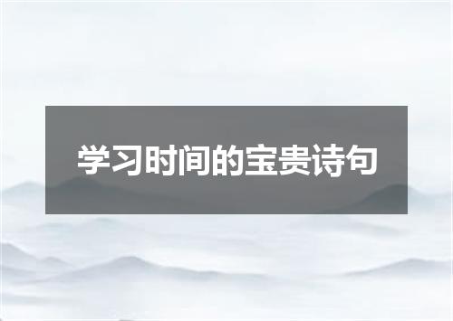 学习时间的宝贵诗句