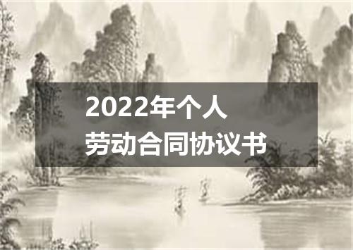 2022年个人劳动合同协议书