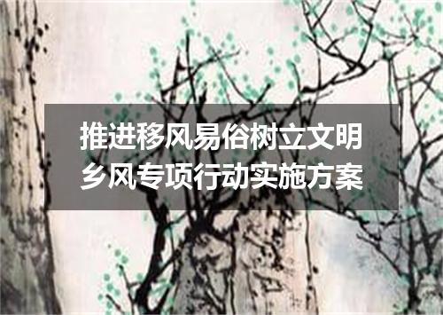 推进移风易俗树立文明乡风专项行动实施方案