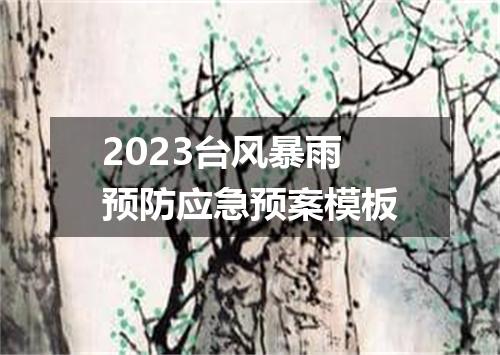 2023台风暴雨预防应急预案模板