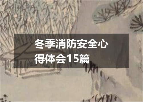 冬季消防安全心得体会15篇