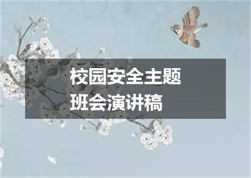 校园安全主题班会演讲稿