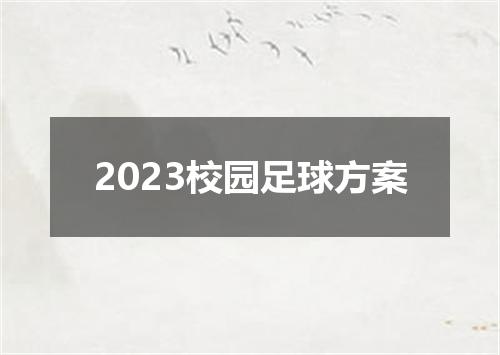 2023校园足球方案