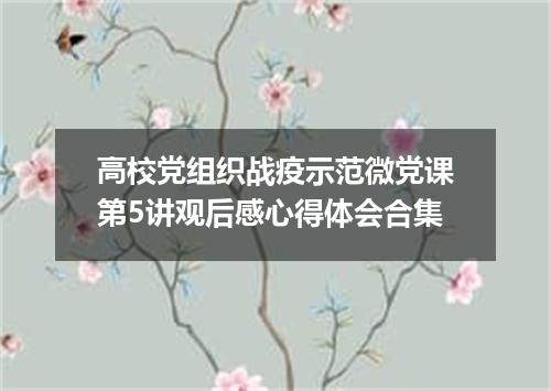 高校党组织战疫示范微党课第5讲观后感心得体会合集