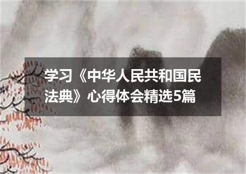 学习《中华人民共和国民法典》心得体会精选5篇