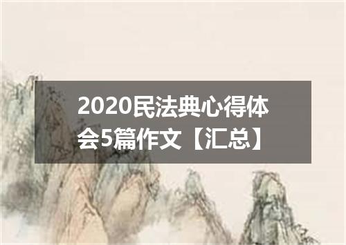 2020民法典心得体会5篇作文【汇总】