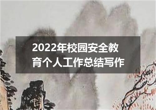 2022年校园安全教育个人工作总结写作