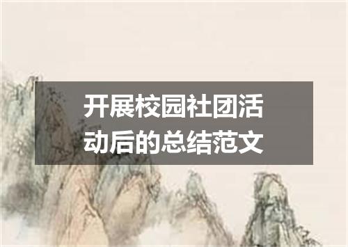 开展校园社团活动后的总结范文