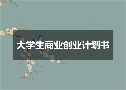 大学生商业创业计划书