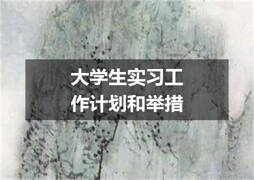 大学生实习工作计划和举措