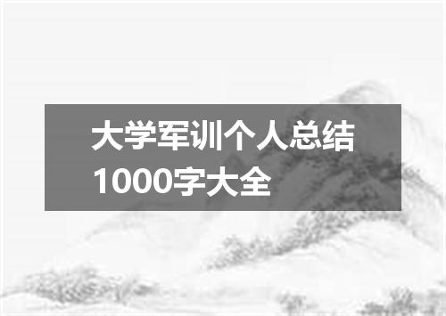 大学军训个人总结1000字大全