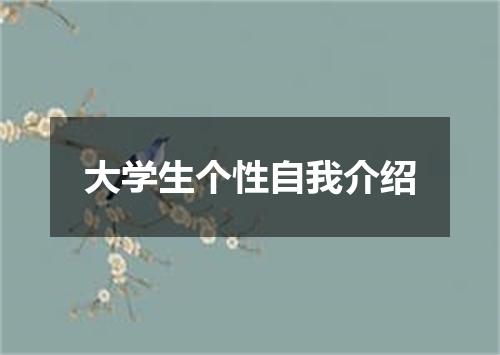 大学生个性自我介绍