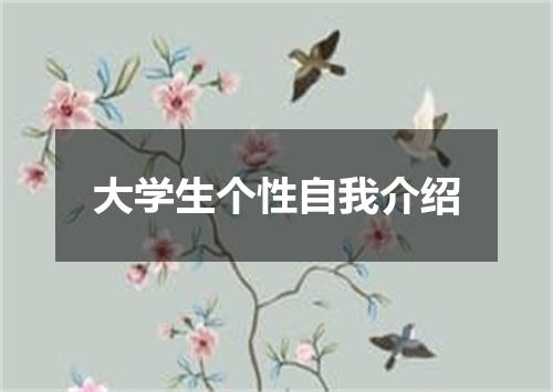 大学生个性自我介绍