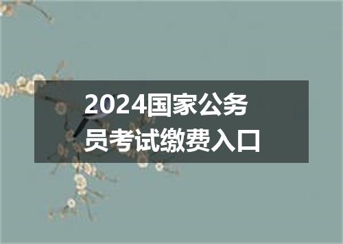 2024国家公务员考试缴费入口