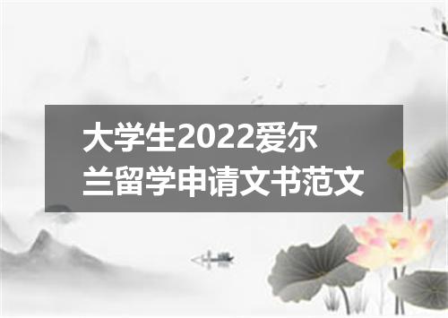 大学生2022爱尔兰留学申请文书范文