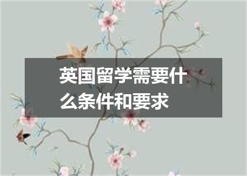 英国留学需要什么条件和要求