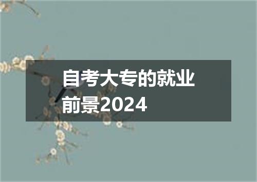自考大专的就业前景2024