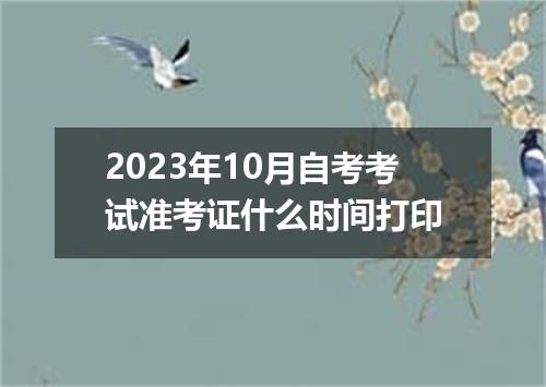 2023年10月自考考试准考证什么时间打印