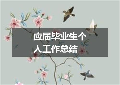 应届毕业生个人工作总结