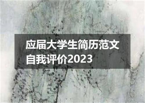 应届大学生简历范文自我评价2023
