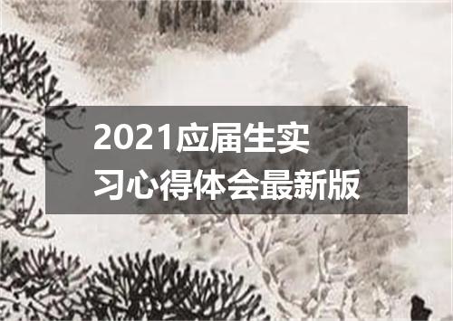 2021应届生实习心得体会最新版