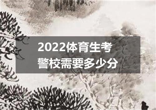2022体育生考警校需要多少分
