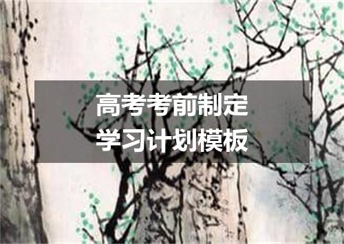 高考考前制定学习计划模板