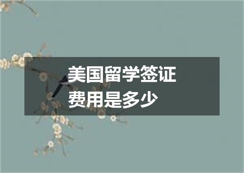 美国留学签证费用是多少