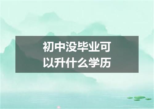 初中没毕业可以升什么学历