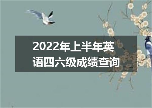 2022年上半年英语四六级成绩查询