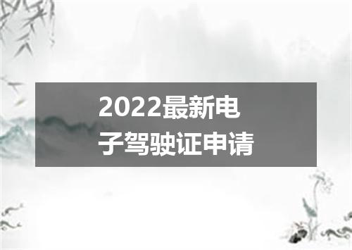 2022最新电子驾驶证申请