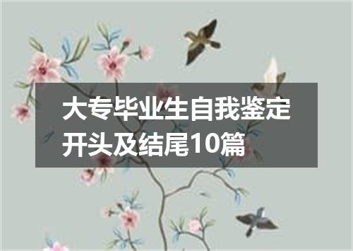 大专毕业生自我鉴定开头及结尾10篇
