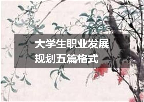大学生职业发展规划五篇格式