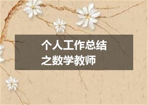 个人工作总结之数学教师