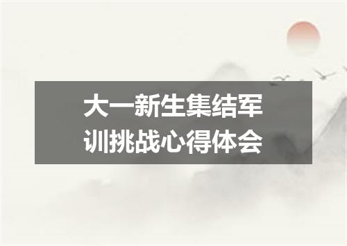 大一新生集结军训挑战心得体会