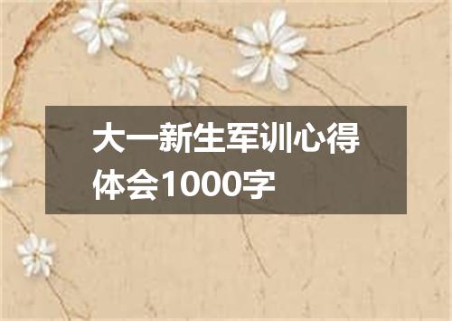 大一新生军训心得体会1000字